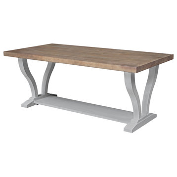 LaCasa Solid Wood Coffee Table, Sesame/Chalk