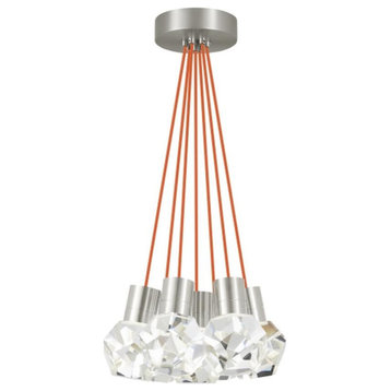 Kira Ceiling Pendant, 7-Light, LED, Satin Nickel, 15"W