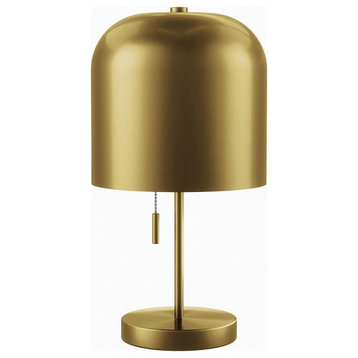 Modway Avenue Modern Style Metal and Fabric Table Lamp in Satin Brass