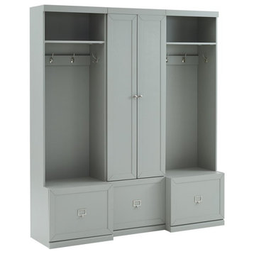 Crosley Furniture Harper 3 PC Modern Wooden Entryway Storage Set in Gray