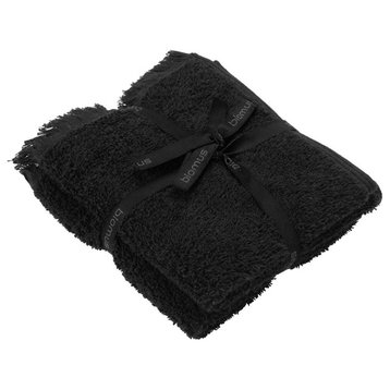 FRINO Guest Hand Towels, Set of 2, Black