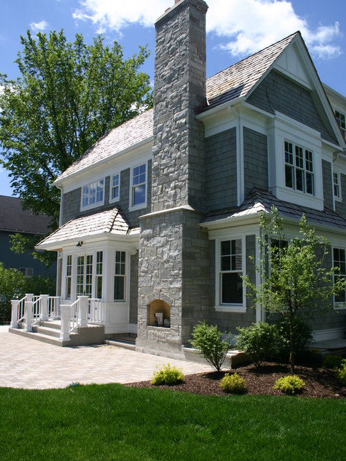 Maritime Häuser und Fassaden mit Steinfassade: Ideen für die Haus