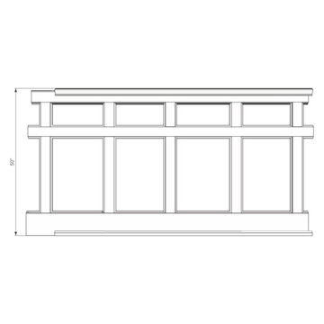 Recessed, Wall Paneled Wainscot Kit, Two Tier 50" High US$172.81