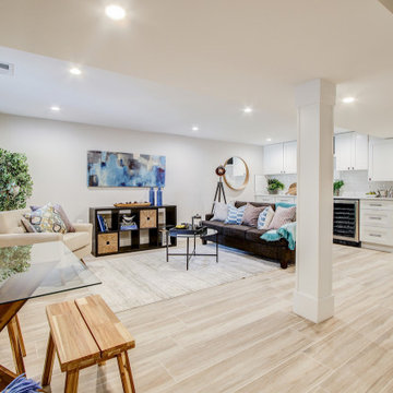Basement remodeled with bedroom space, extra closet space in Vienna