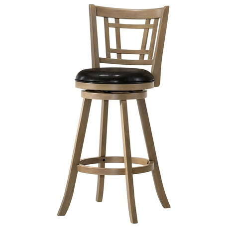 Furniture of America Charleen Wood 29-Inch Swivel Bar Stool in Maple