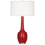 Robert Abbey - Robert Abbey Delilah TL Delilah 35" Vase Table Lamp - Ruby Red - Features Constructed from ceramic Includes an oyster linen shade with self-fabric top and bottom diffuser Includes an energy efficient Medium (E26) base LED bulb High / Low switch Manufactured in the United States UL rated for dry locations Dimensions Height: 34-1/2" Width: 19-1/2" Product Weight: 10 lbs Shade Height: 11" Shade Top Diameter: 18.5" Shade Bottom Diameter: 19.5" Electrical Specifications Max Wattage: 150 watts Number of Bulbs: 1 Max Watts Per Bulb: 150 watts Bulb Base: Medium (E26) Voltage: 110 volts Bulb Included: Yes