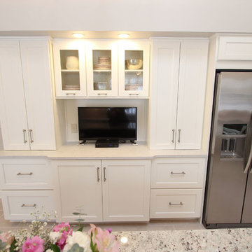 Stunning White Kitchen and Onyx Island with Refaced Butler's Pantry