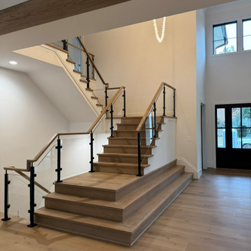Project #132 | White Oak Staircase with Glass Balustrade