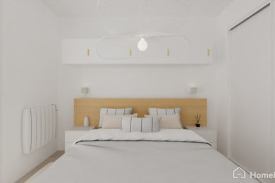 リヨンにあるコンテンポラリースタイルのおしゃれな寝室のインテリア