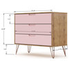 Manhattan Comfort Rockefeller 5-Drawer & 3-Drawer Dresser Set, Pink