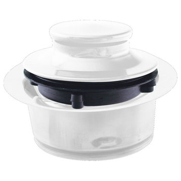 3-Bolt Mount Style Disposal Flange And Stopper In Powder Coated White