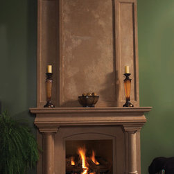 Umbria Stone Fireplace Mantel - Indoor Fireplaces
