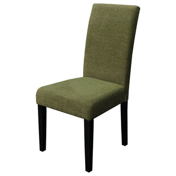 Aprilia Dark Red Upholstered Dining Chairs, Set of 2, Moss Green