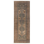 Jaipur Living - Machine Washable Jaipur Living Reeves Medallion Brown/ Blue Area Rug - The Canteena collection combines the charm of timeless designs with easy-care, livability for any home or lifestyle. The Reeves design delights with Southwestern mini-medallions and intricate geometric borders in hues of brown, blue, and tan. This digitally printed assortment of rugs features stunning abrashed designs that are matched with a traction backing ideal for heavily trafficked, hard surface spaces such as entryways, bathrooms, and kitchens.