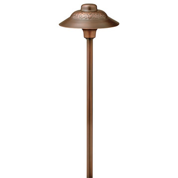 Hinkley Lighting Hammered Essence Path Light, Olde Copper/Frosted