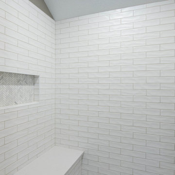 Timeless Primary Bathroom Remodel with Improved Storage & Layout