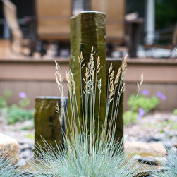 Modern Rustic Back Yard Remodel - Outdoor Fountains And Ponds