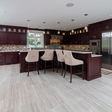 Transitional Cabico Unique Cherry Cordovan Kitchen Remodel with Butler’s Pantry
