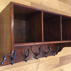 Walnut Bench and Coat Rack Matched Set - Hall Trees