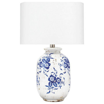 Basile Blue/ White Table Lamp