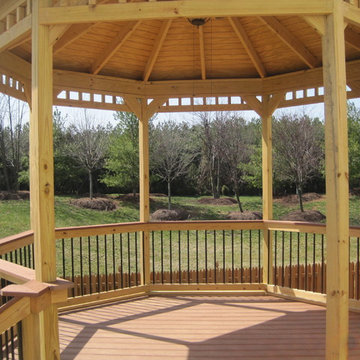 Gazebo Black Aluminum Balusters Fiberon IPE