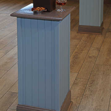 Structural post with drink rail