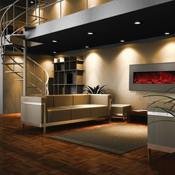 Amantii 58" Wall Mount | Built-in Electric Fireplace with Modern Auburn Steel Su - Indoor Fireplaces
