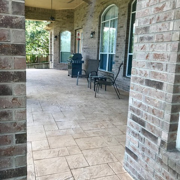 Elegant Stamped & Stained Decorative Concrete Overlay: San Antonio, TX