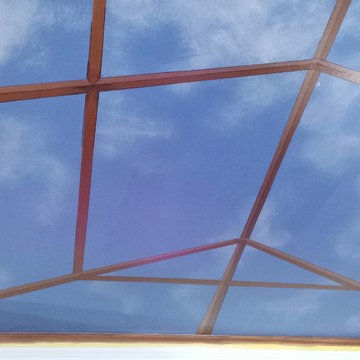 Down town Chicago, NYC style Trompe l'oeil ceiling mural (8' by 16')