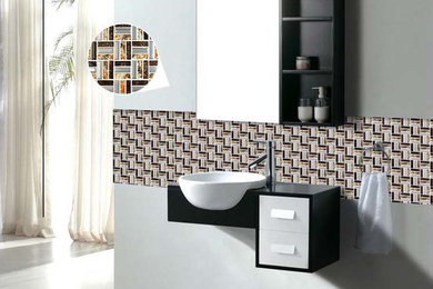 Plated Glass Mosaic Tile D197 As Bathroom Backsplash
