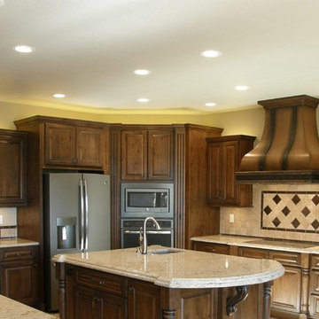 Knotty Alder Kitchen with Custom Copper Range Hood