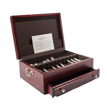 Bounty Flatware Chest, Solid American Cherry Hardwood with Anti-Tarnish Lining