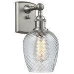 Innovations Lighting - Salina 1-Light LED Sconce, 5", Brushed Satin Nickel, Glass: Clear Spiral Fluted - A truly dynamic fixture, the Ballston fits seamlessly amidst most decor styles. Its sleek design and vast offering of finishes and shade options makes the Ballston an easy choice for all homes.