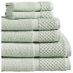 Diamond Jacquard 6 Piece Bath Towel Set Rose by The Everplush Company