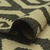 Hand-Woven Sangat Kilim Amaray Ivory/Black Rug, 6'8x9'7