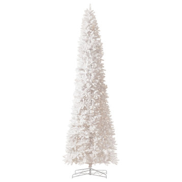 13ft. Slim White Artificial Christmas Tree With 1350 Warm White LED Lights