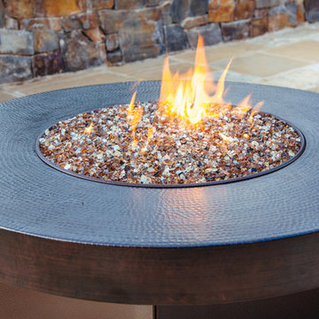 Oriflamme Gas Fire Table Hammered Copper