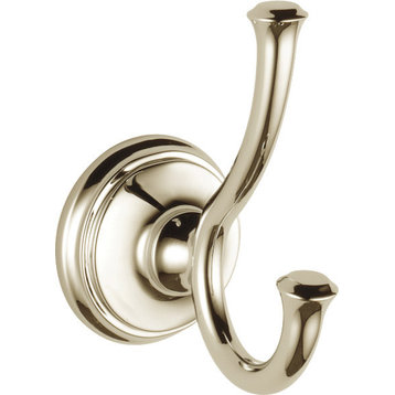 Delta Cassidy Double Robe Hook, Polished Nickel, 79735-PN