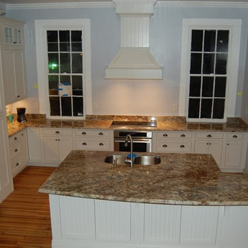 Typhoon Bordeaux Granite install at Officer's Row Mess Hall, Tybee Island GA.