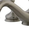 Elegant Tub Faucet, Low Profile Spout & Scrolled Lever Handles, Brushed Nickel