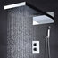 Modern Square Chrome-Plated Shower Head With Mixer Taps and Hand Shower