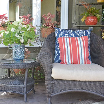 Backyard Patio - Red and Blue Cushions