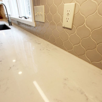 Stunning White Kitchen and Onyx Island with Refaced Butler's Pantry