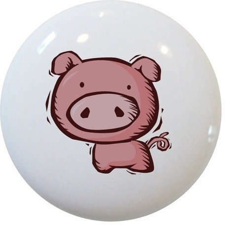 Kid's Pig Ceramic Cabinet Drawer Knob