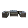 Gray Wicker/Blue Stripe Cushions