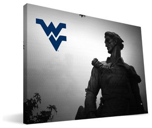 West Virginia University Mountaineers 16X24 Mountaineer Statue Canvas Print