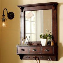 Entry mirror with hooks storage