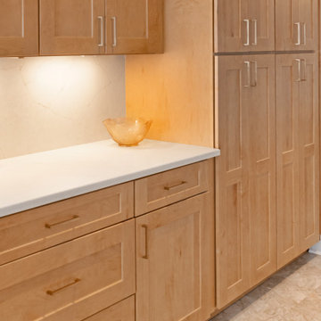 Calacatta Valentin and Waypoint Maple Rye Kitchen Remodel