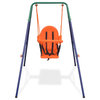 vidaXL Toddler Swing Set with Safety Harness Orange Baby Kids Garden Playset
