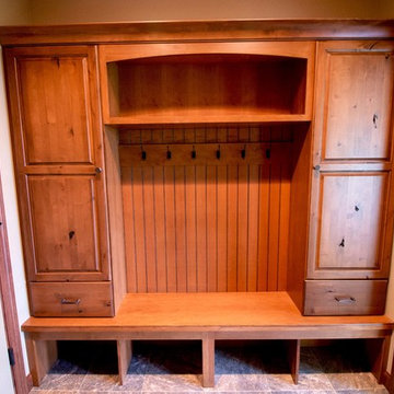 Mud Room Bench, Cabinets, and Storage featuring Rustic Alder